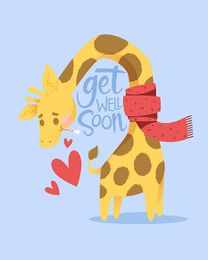 Giraffe virtual Get Well Soon  eCard greeting