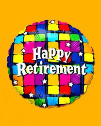 Circular Balloons virtual Retirement eCard greeting