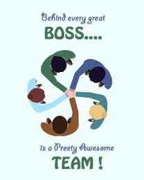Awesome Team virtual Boss Day eCard greeting