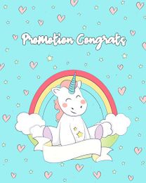 Happy Unicorn online Job Promotion Card