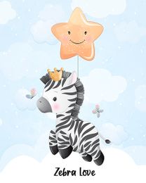 Zebra Love online Anniversary Card