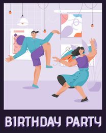 Birthday Dance virtual Group Party eCard greeting