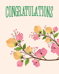 Floral Background virtual Congratulations eCard greeting