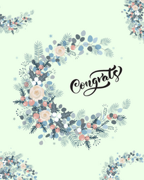 Floral Texture online Congratulations Card | Virtual Congratulations Ecard