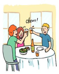 Friends Toasting online Cheers Card | Virtual Cheers Ecard