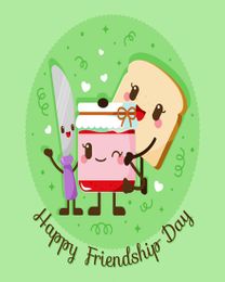 Cartoon Food online Friendship Card | Virtual Friendship Ecard