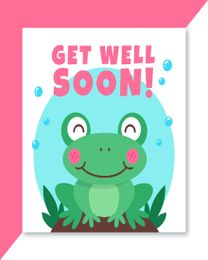 Frog virtual Get Well Soon  eCard greeting