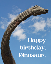 Dinosaur virtual Funny Birthday eCard greeting