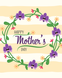 Purple Floral  virtual Mother Day eCard greeting