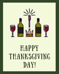Party Wine virtual Thanks Giving eCard greeting