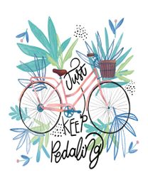 Watercolor Bike virtual Motivation & Inspiration eCard greeting