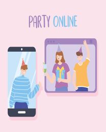 Online Chaos online Group Party Card | Virtual Group Party Ecard