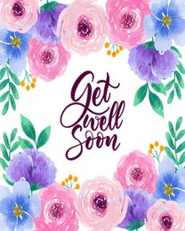 Floral online Get Well Soon  Card | Virtual Get Well Soon  Ecard