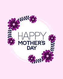 Pink Purple virtual Mother Day eCard greeting