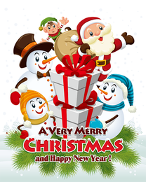Cute Snowman virtual Christmas eCard greeting