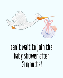 Cant Wait virtual Baby Shower eCard greeting