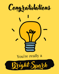 Bright Spark online Congratulations Card | Virtual Congratulations Ecard