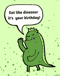 Dianasaur Eat online Funny Birthday Card | Virtual Funny Birthday Ecard