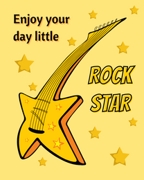 Rock Star online Kids Birthday Card