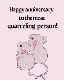 Quarreling Person online Funny Anniversary Card