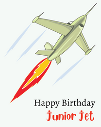 Junior Jet online Kids Birthday Card