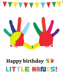Little Hands virtual Kids Birthday eCard greeting