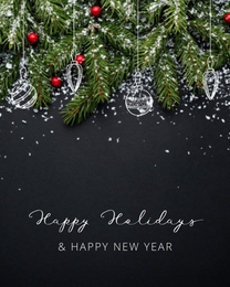 Black Background online Happy Holiday Card | Virtual Happy Holiday Ecard