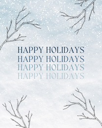 Snowy Vacation online Happy Holiday Card | Virtual Happy Holiday Ecard