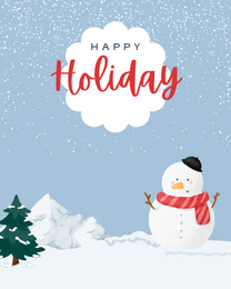 Snowman virtual Happy Holiday eCard greeting