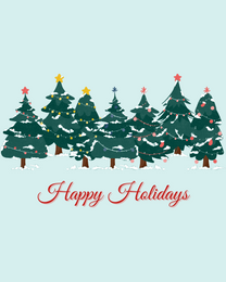 Many Trees virtual Happy Holiday eCard greeting