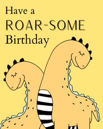 Roar Some virtual Kids Birthday eCard greeting