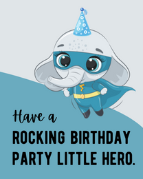 Little Hero virtual Kids Birthday eCard greeting