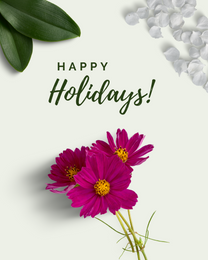 Floral Vacation virtual Happy Holiday eCard greeting