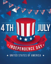 4th July  online Holidays Card
