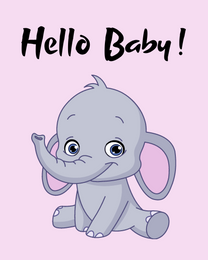 Hello Cutie virtual Baby Shower eCard greeting