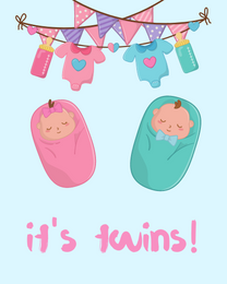 Twins virtual Baby Shower eCard greeting