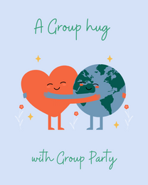 Special Hug online Group Party Card | Virtual Group Party Ecard