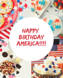 Birthday America virtual 4 July eCard greeting