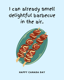 Delightful Barbecue online Canada Day Card | Virtual Canada Day Ecard