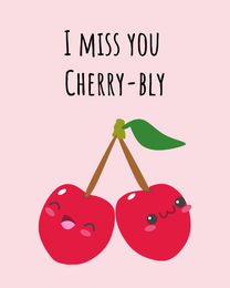 Red Cherry virtual Miss You eCard greeting