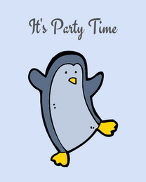Penguin Dance online Group Party Card | Virtual Group Party Ecard