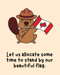 Beautiful Flag virtual Canada Day eCard greeting