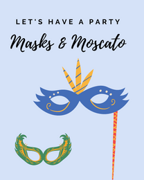 Masks Moscate online Group Party Card | Virtual Group Party Ecard