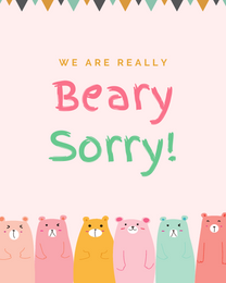 Beary Tears online Sorry Card