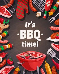 Bbq Time online Group Party Card