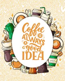 Coffee Craze online Group Party Card | Virtual Group Party Ecard
