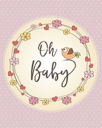 Cute Little Heart virtual Baby Shower eCard greeting