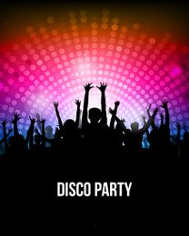 Disco Dance virtual Group Party eCard greeting