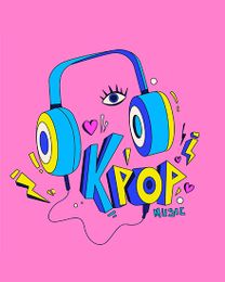 K Pop Music virtual Group Party eCard greeting