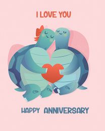 Turtle Couple virtual Anniversary eCard greeting